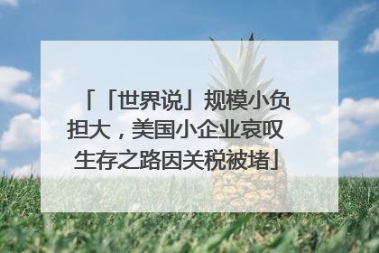 「世界说」规模小负担大，美国小企业哀叹生存之路因关税被堵