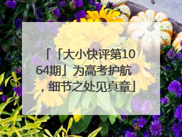 「大小快评第1064期」为高考护航，细节之处见真章