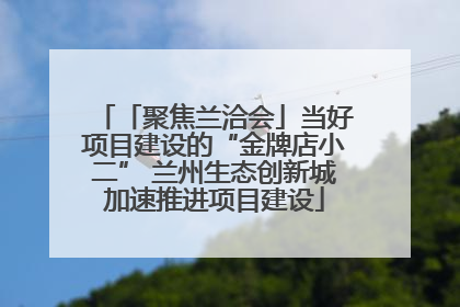 「聚焦兰洽会」当好项目建设的“金牌店小二” 兰州生态创新城加速推进项目建设