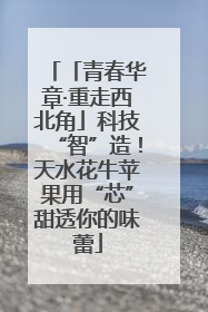 「青春华章·重走西北角」科技“智”造！天水花牛苹果用“芯”甜透你的味蕾