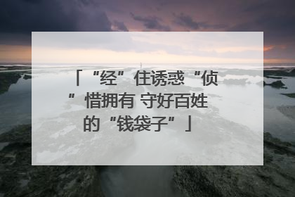 “经”住诱惑“侦”惜拥有 守好百姓的“钱袋子”