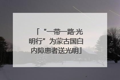 “一带一路·光明行”为蒙古国白内障患者送光明