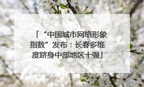 “中国城市网络形象指数”发布：长春多维度跻身中部地区十强