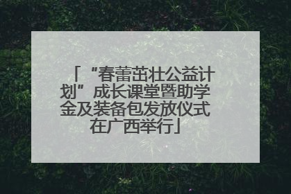 “春蕾茁壮公益计划”成长课堂暨助学金及装备包发放仪式在广西举行