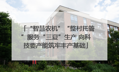 “智慧农机”“整村托管”服务“三夏”生产 向科技要产能筑牢丰产基础
