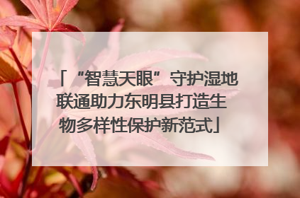 “智慧天眼”守护湿地 联通助力东明县打造生物多样性保护新范式