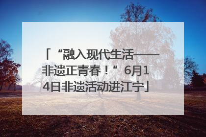 “融入现代生活——非遗正青春！”6月14日非遗活动进江宁