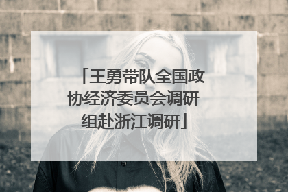 王勇带队全国政协经济委员会调研组赴浙江调研