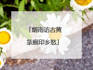 烟雨访古黄 篆痕印乡愁