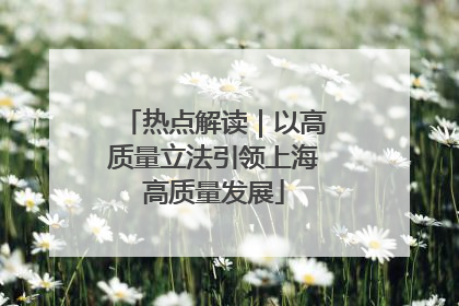 热点解读｜以高质量立法引领上海高质量发展
