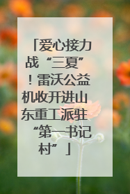 爱心接力战“三夏”！雷沃公益机收开进山东重工派驻“第一书记村”