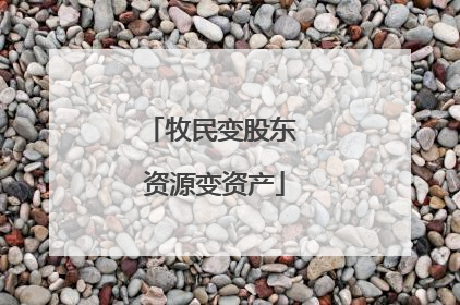 牧民变股东 资源变资产