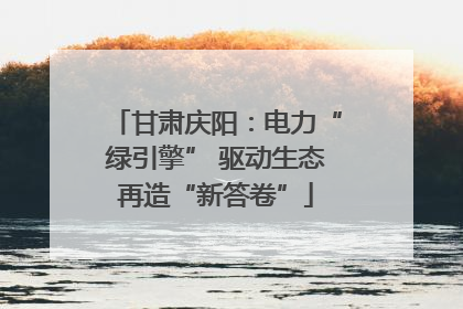 甘肃庆阳：电力“绿引擎” 驱动生态再造“新答卷”