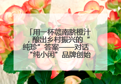 用一杯赣南脐橙汁，酿出乡村振兴的“纯珍”答案——对话“纯小闲”品牌创始人陈爱珍