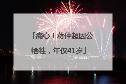 痛心！蒋仲超因公牺牲，年仅41岁