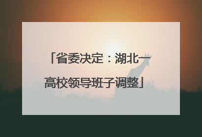 省委决定：湖北一高校领导班子调整