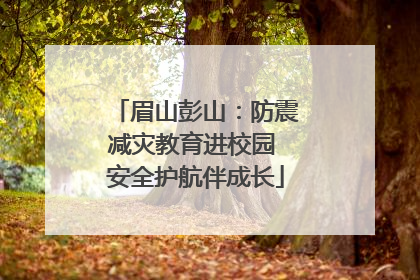 眉山彭山：防震减灾教育进校园 安全护航伴成长
