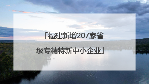 福建新增207家省级专精特新中小企业