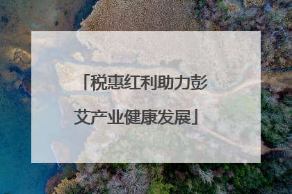 税惠红利助力彭艾产业健康发展