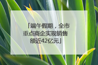 端午假期，全市重点商企实现销售额近42亿元