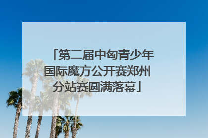 第二届中匈青少年国际魔方公开赛郑州分站赛圆满落幕