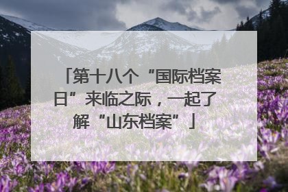 第十八个“国际档案日”来临之际，一起了解“山东档案”