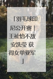 羽毛球印尼公开赛｜王祉怡不敌安洗莹 获得女单亚军