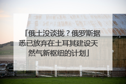 俄土没谈拢？俄罗斯据悉已放弃在土耳其建设天然气新枢纽的计划
