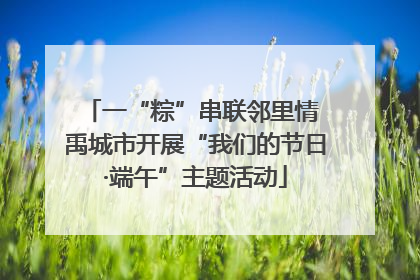 一“粽”串联邻里情 禹城市开展“我们的节日·端午”主题活动