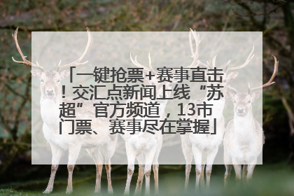 一键抢票+赛事直击！交汇点新闻上线“苏超”官方频道，13市门票、赛事尽在掌握