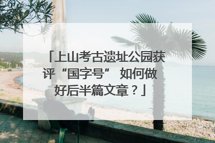 上山考古遗址公园获评“国字号” 如何做好后半篇文章？