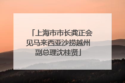 上海市市长龚正会见马来西亚沙捞越州副总理沈桂贤