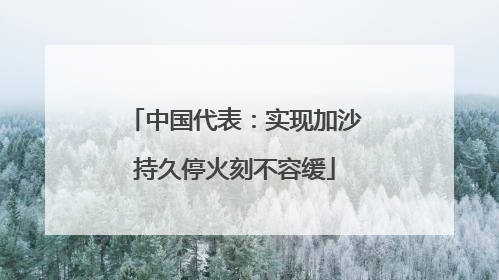 中国代表：实现加沙持久停火刻不容缓