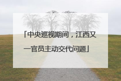 中央巡视期间，江西又一官员主动交代问题