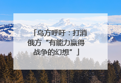 乌方呼吁：打消俄方“有能力赢得战争的幻想”