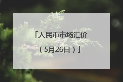 人民币市场汇价（5月26日）