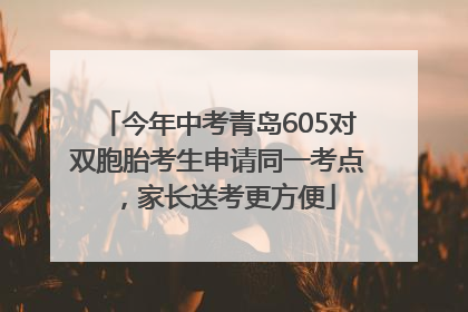 今年中考青岛605对双胞胎考生申请同一考点，家长送考更方便