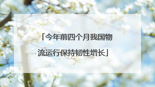 今年前四个月我国物流运行保持韧性增长