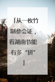 从一枚竹制参会证，看湖南节能有多“拼”