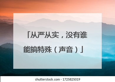 从严从实，没有谁能搞特殊（声音）