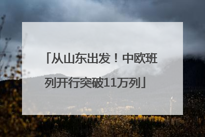 从山东出发！中欧班列开行突破11万列