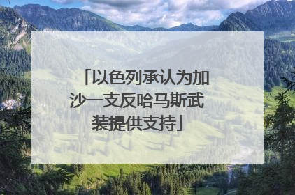 以色列承认为加沙一支反哈马斯武装提供支持
