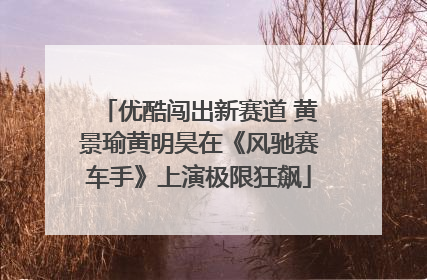 优酷闯出新赛道 黄景瑜黄明昊在《风驰赛车手》上演极限狂飙
