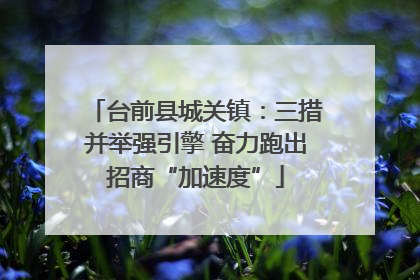 台前县城关镇：三措并举强引擎 奋力跑出招商“加速度”