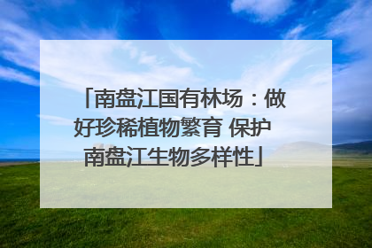 南盘江国有林场：做好珍稀植物繁育 保护南盘江生物多样性