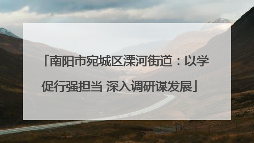 南阳市宛城区溧河街道：以学促行强担当 深入调研谋发展