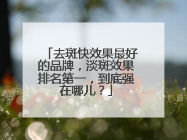 去斑快效果最好的品牌，淡斑效果排名第一，到底强在哪儿？