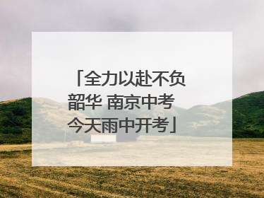 全力以赴不负韶华 南京中考今天雨中开考