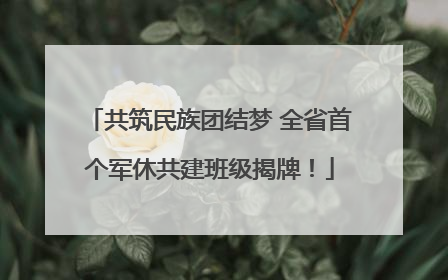 共筑民族团结梦 全省首个军休共建班级揭牌！
