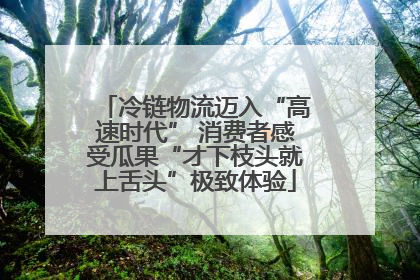 冷链物流迈入“高速时代” 消费者感受瓜果“才下枝头就上舌头”极致体验